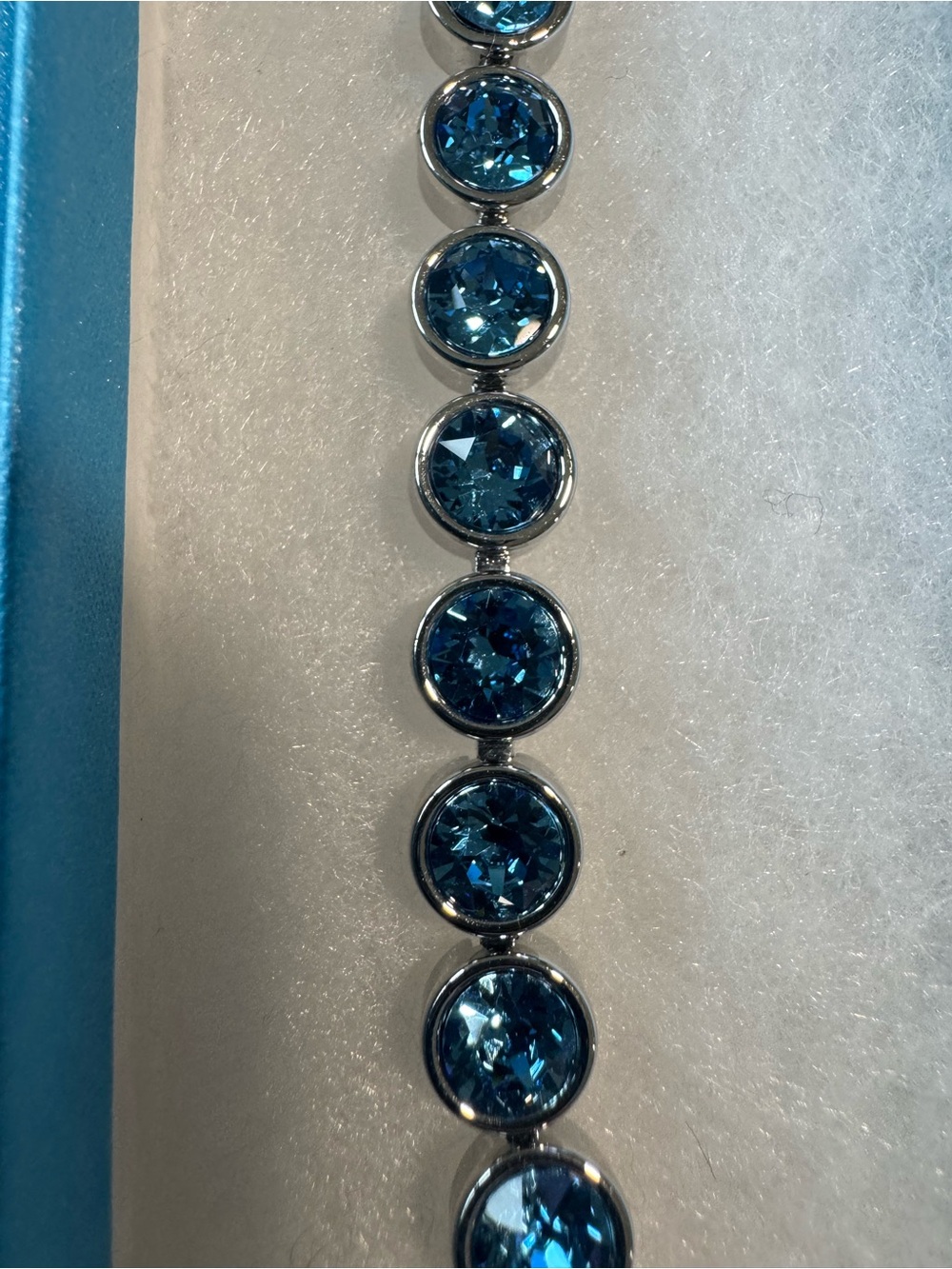 💙 Touchstone Crystal Blue Ice Bracelet | Swarovski Crystals | Silver Tone